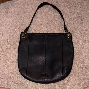 Fossil Black Leather Shoulder Bag